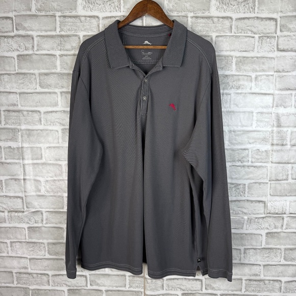 Tommy Bahama Su Pima Poly Blend Long Sleeve Collared Polo Shirt Mens 2XLT TALL - Picture 1 of 7